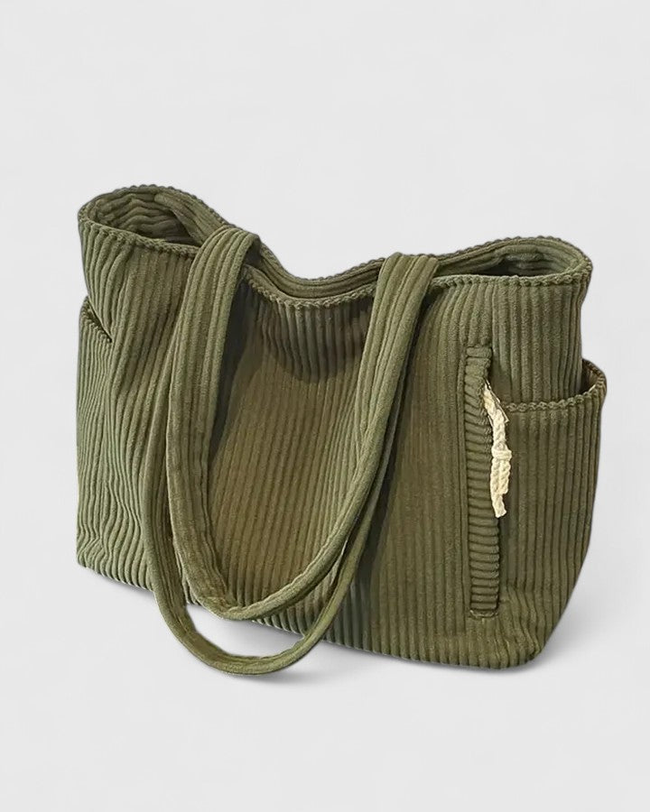 Liorane | Luksuriøs Ribbete Tote Bag Med Snøre Detalj