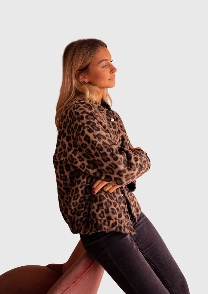 Elodie | Stilig Leopardmønstret Jakke