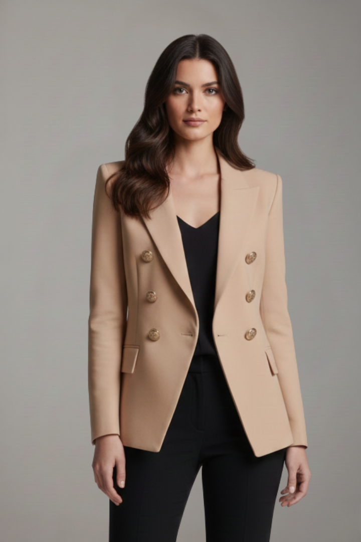 Rebecca | Dame Dobbeltradet Blazer med Gullfargede Knapper