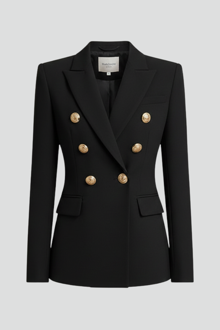 Rebecca | Dame Dobbeltradet Blazer med Gullfargede Knapper
