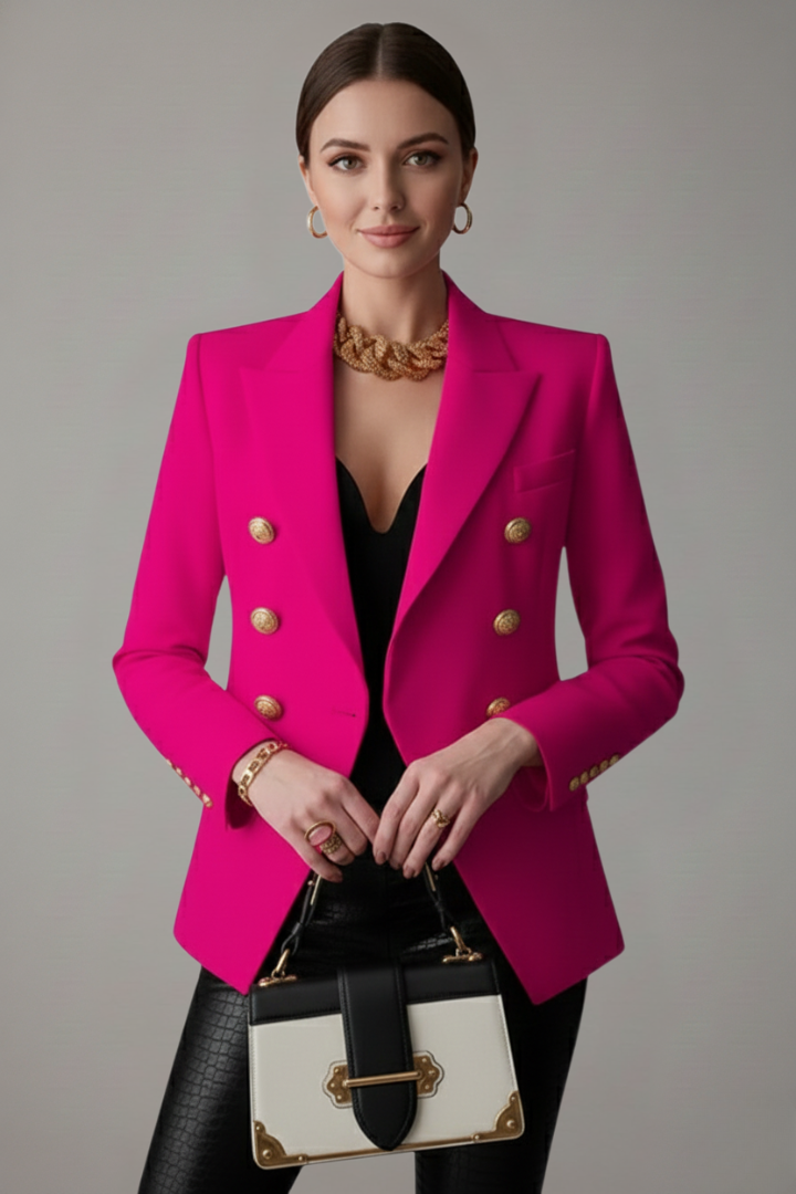 Rebecca | Dame Dobbeltradet Blazer med Gullfargede Knapper