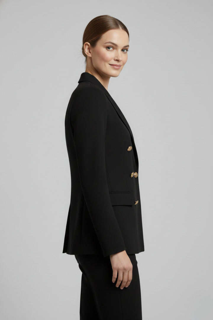 Rebecca | Dame Dobbeltradet Blazer med Gullfargede Knapper