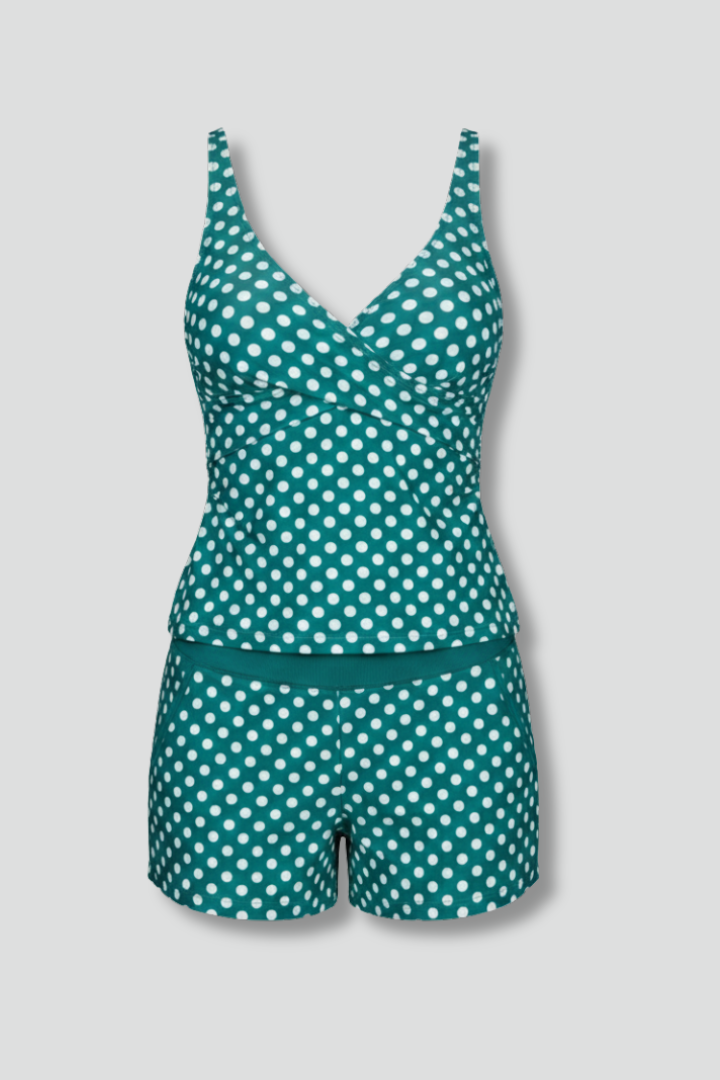 Lauren | Dame Tankini Badedraktsett med Tank Top og Shorts
